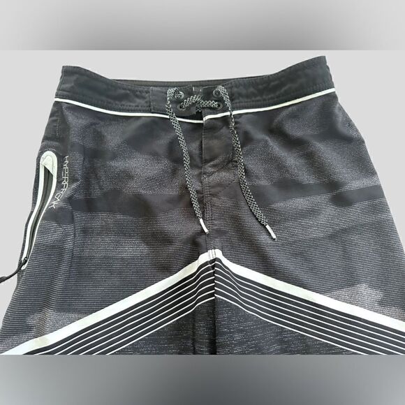 O’Neill Big Boys 26 Waist Striped Unlined Board Shorts Blue Blue Gray Black - Picture 4 of 12